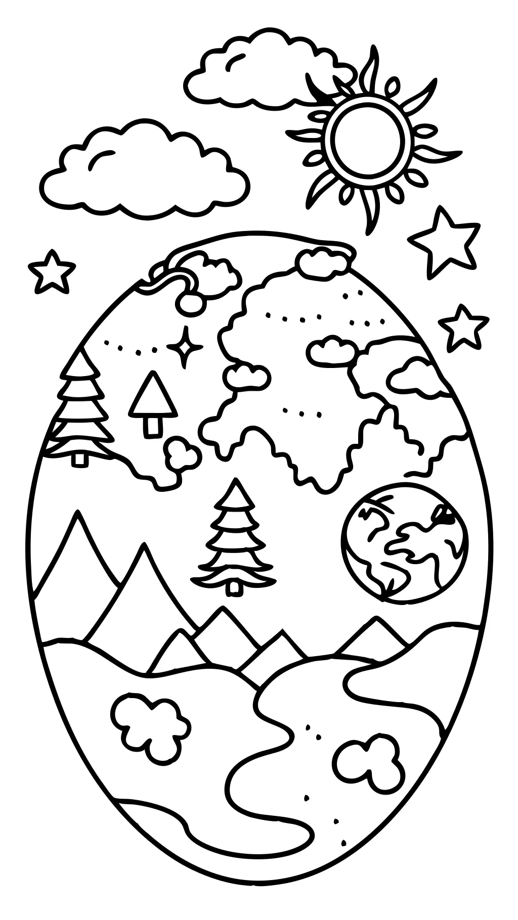 coloriages imprimables de la Terre